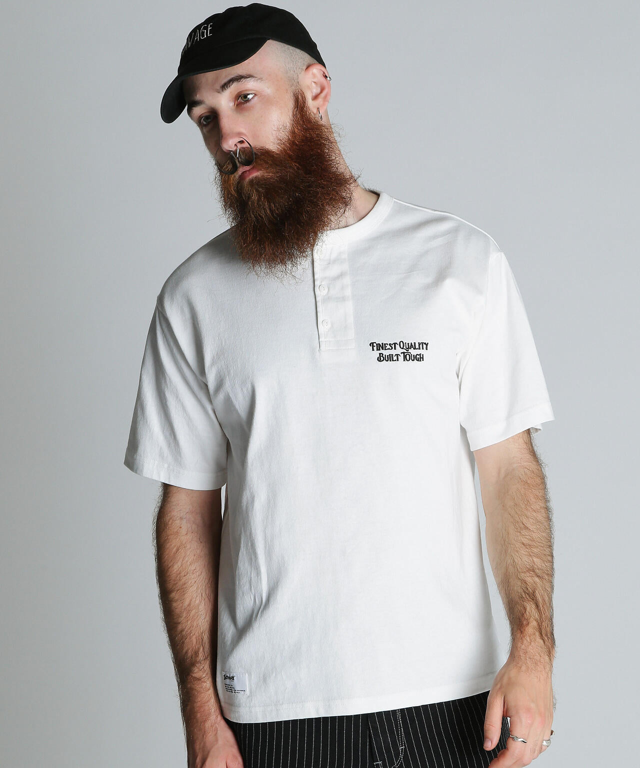 FINEST QUALITY BUILT TOUGH EMB. HENLEY T-SHIRT/刺繍 ヘンリー Tシャツ