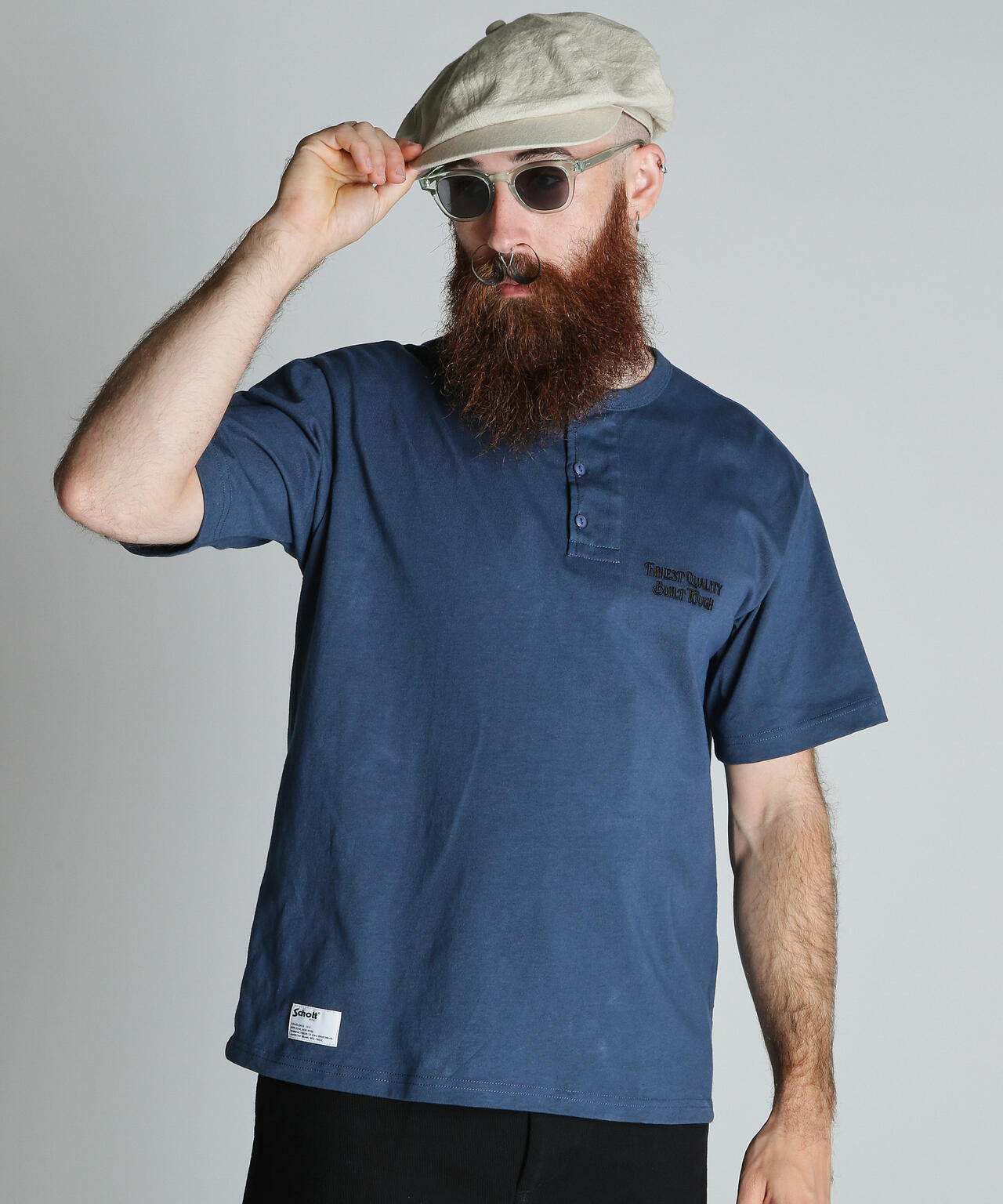 FINEST QUALITY BUILT TOUGH EMB. HENLEY T-SHIRT/刺繍 ヘンリー Tシャツ