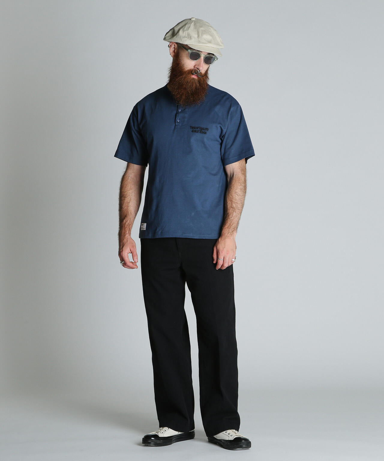 FINEST QUALITY BUILT TOUGH EMB. HENLEY T-SHIRT/刺繍 ヘンリー Tシャツ