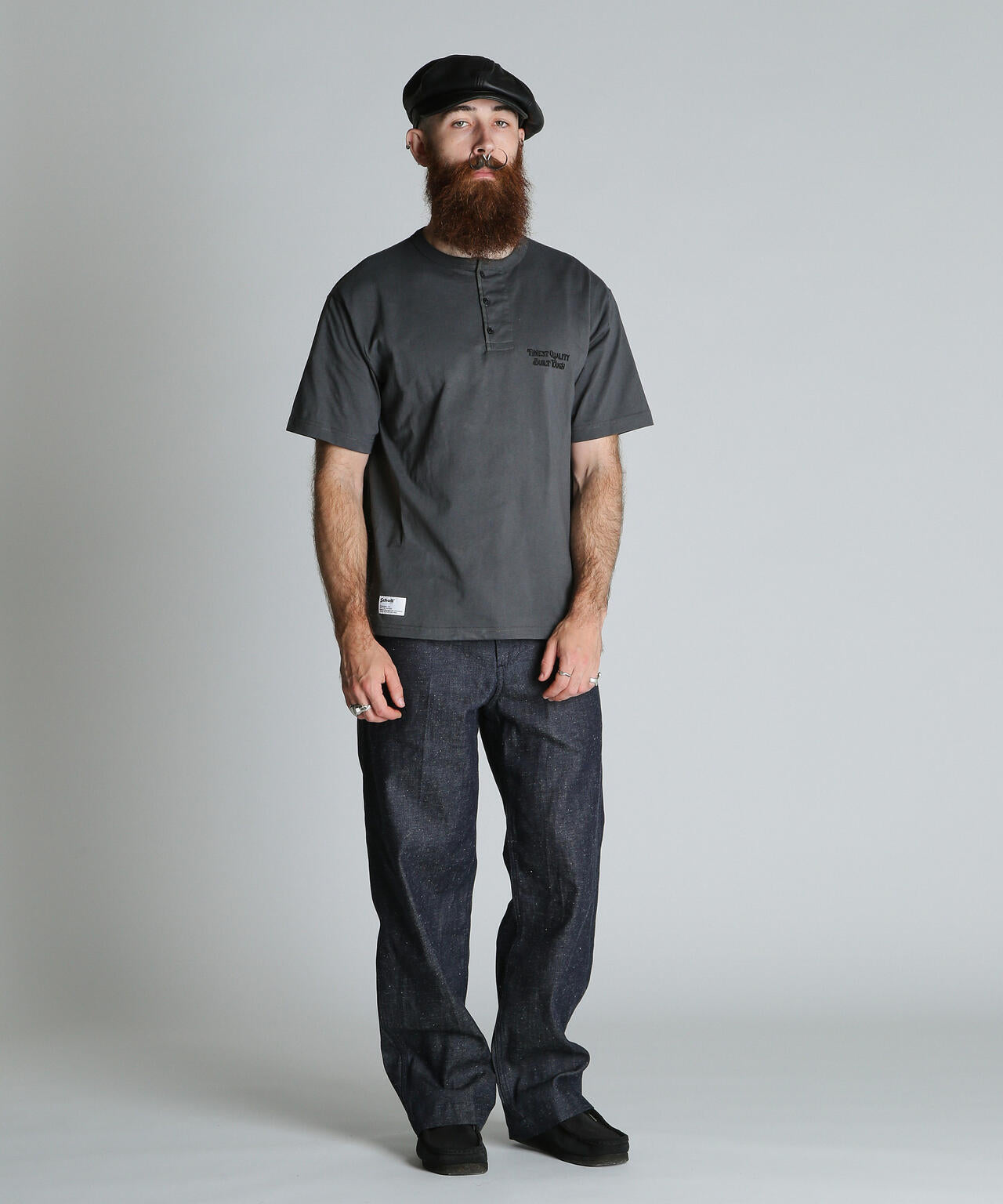 FINEST QUALITY BUILT TOUGH EMB. HENLEY T-SHIRT/刺繍 ヘンリー Tシャツ