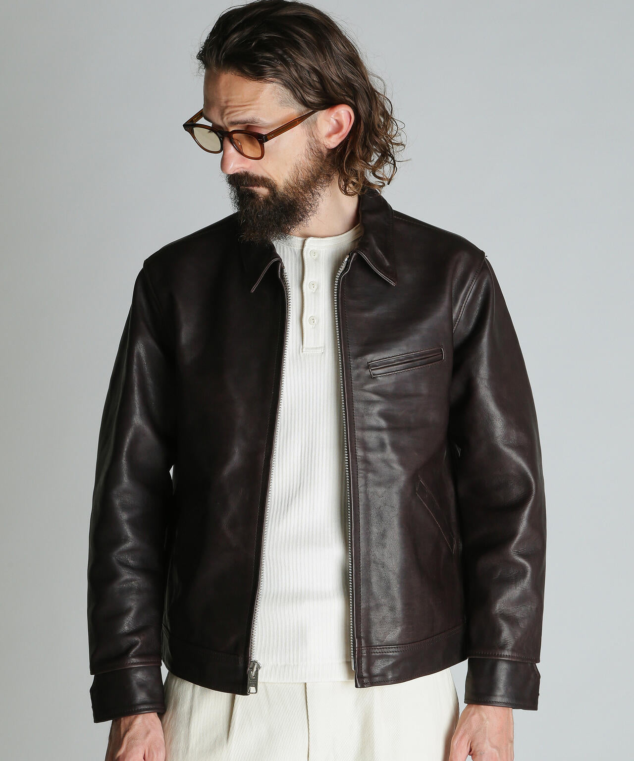 SPECIAL LEATHER TRACKER JACKET/スペシャル レザー トラッカージャケット