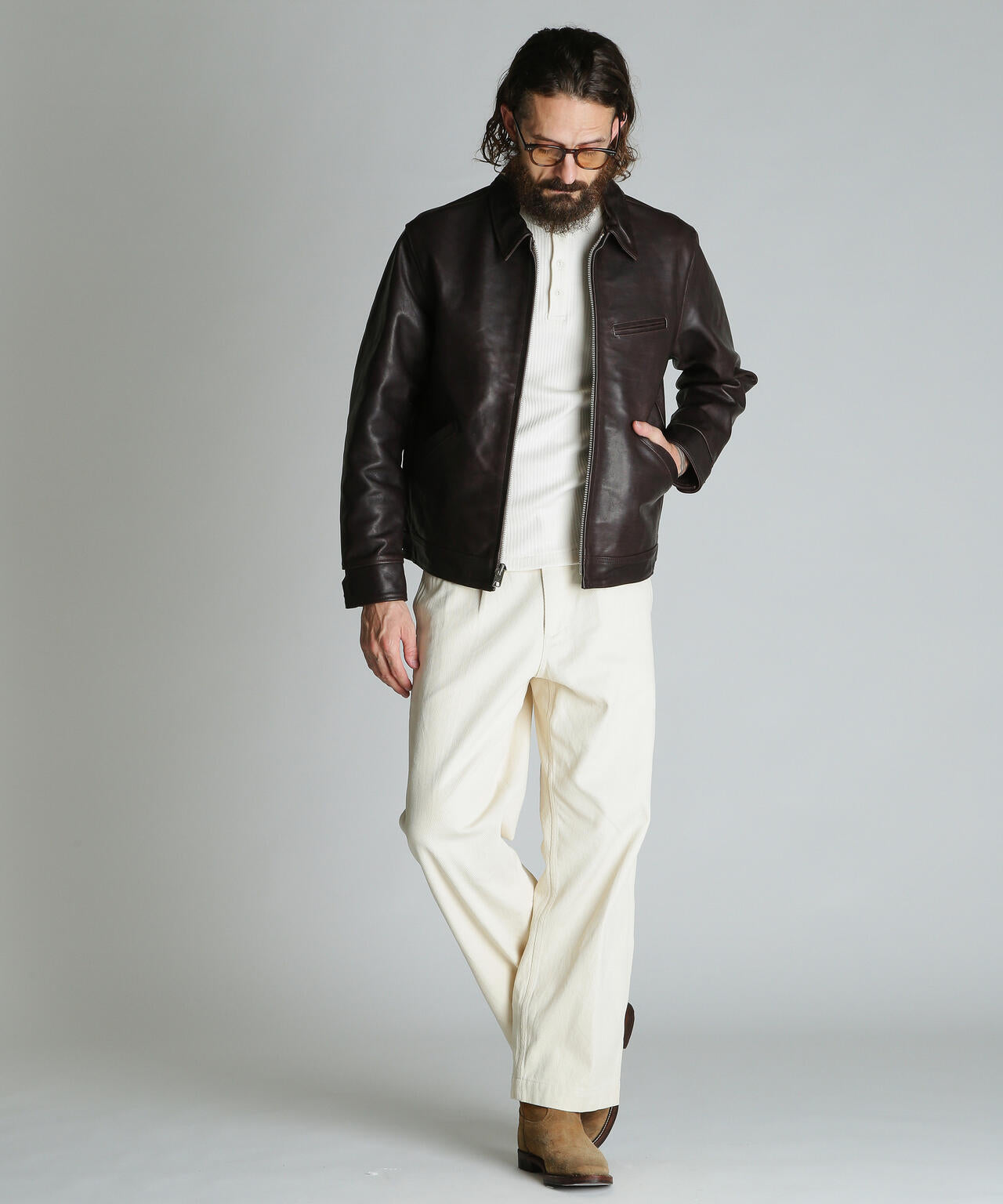 SPECIAL LEATHER TRACKER JACKET/スペシャル レザー トラッカージャケット