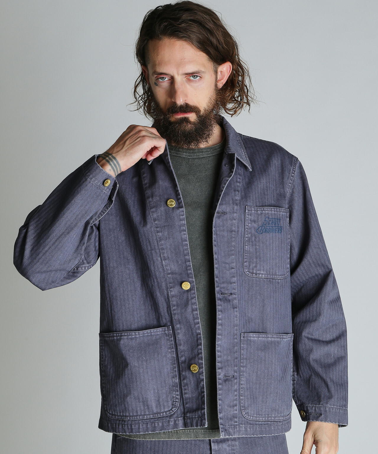 HERRINGBONE COVERALL/ヘリンボーン カバーオール