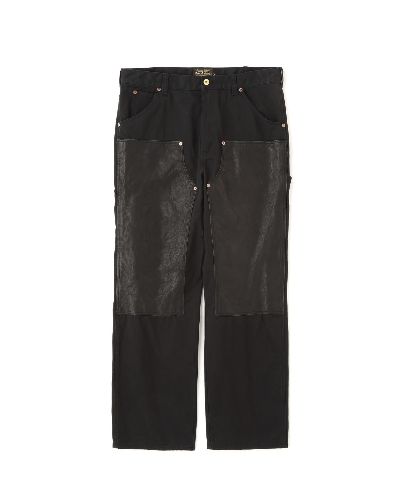 LEATHER COMB. DOUBLE KNEE PANTS/レザー コンビ ダブルニー パンツ