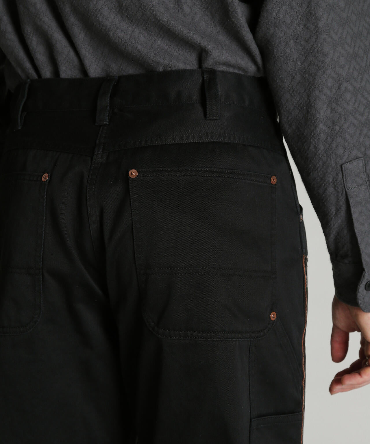 LEATHER COMB. DOUBLE KNEE PANTS/レザー コンビ ダブルニー パンツ