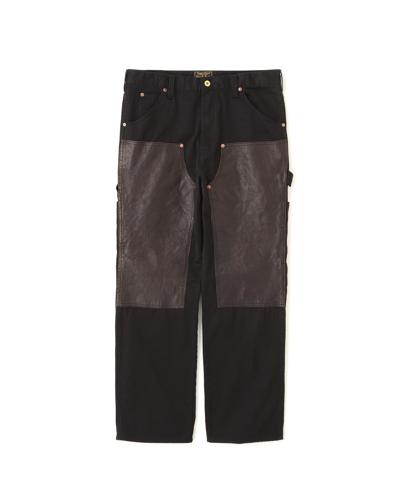 LEATHER COMB. DOUBLE KNEE PANTS/レザー コンビ ダブルニー パンツ