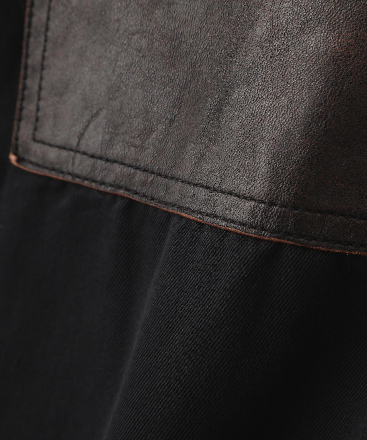 LEATHER COMB. DOUBLE KNEE PANTS/レザー コンビ ダブルニー パンツ