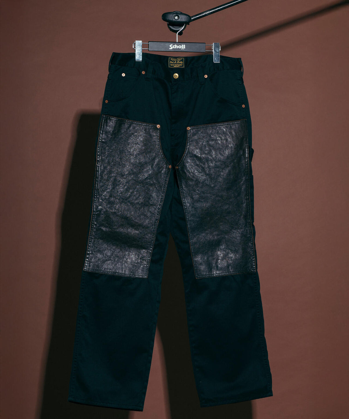 LEATHER COMB. DOUBLE KNEE PANTS/レザー コンビ ダブルニー パンツ