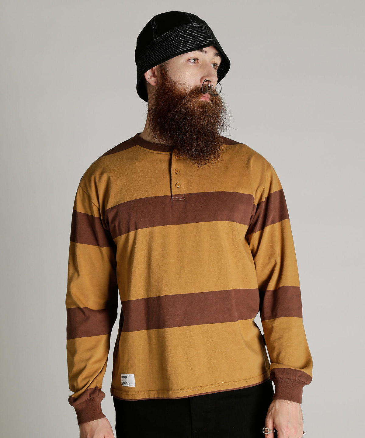 O.G. BORDER HENLEY LS T-SHIRT/ボーダーヘンリー ロンT