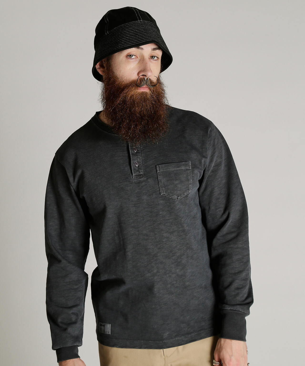 SLUB HENLEY LS T-SHIRT/スラブ ヘンリー ロンT