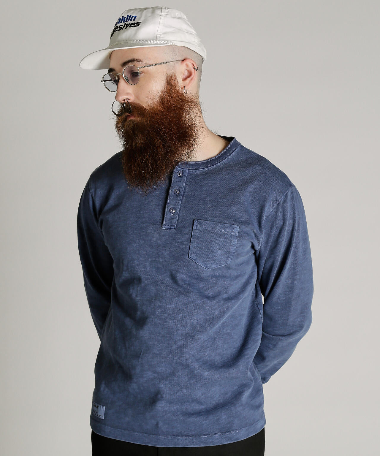 SLUB HENLEY LS T-SHIRT/スラブ ヘンリー ロンT