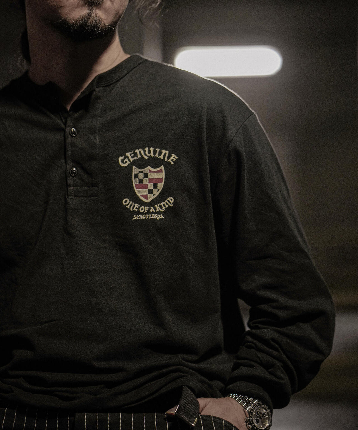 SHIELD HORSE HENLEY LS T-SHIRT/シールドホース ヘンリーロンT