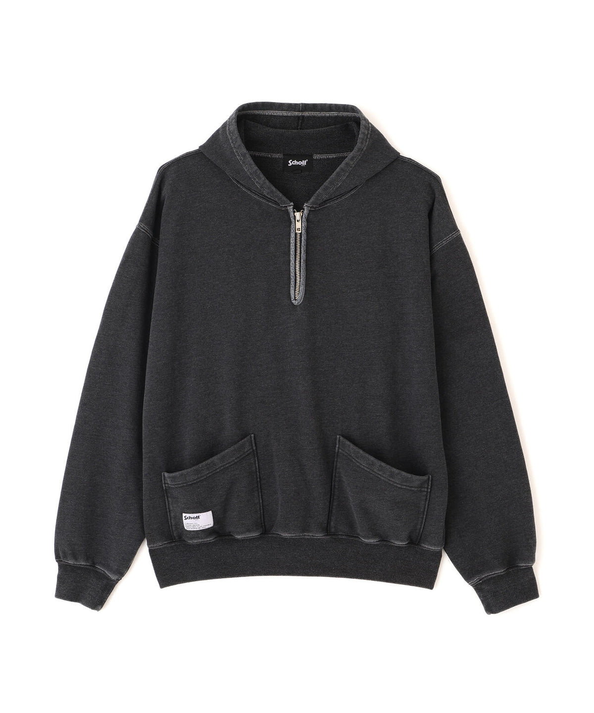 HALF ZIP HOODED SWEAT/ハーフジップ パーカー