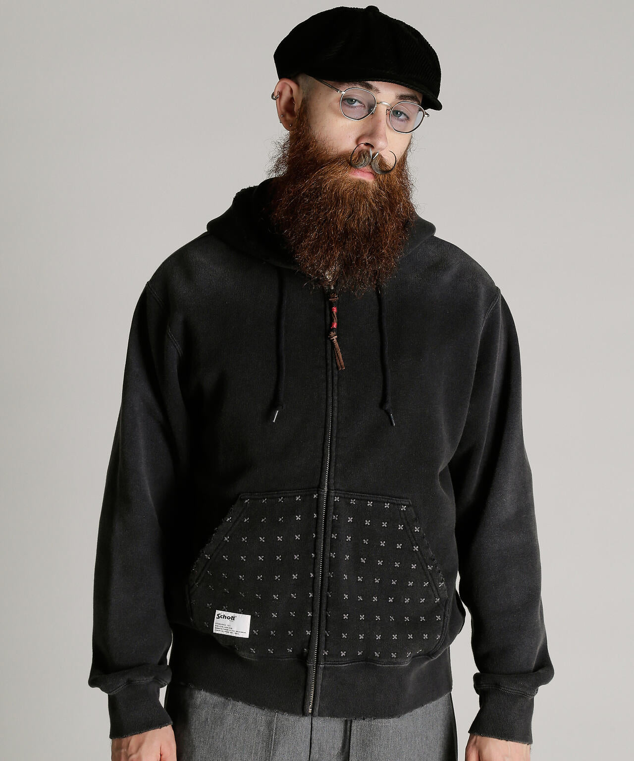ASING ZIP HOODED SWEAT/エイジング ジップ スウェット