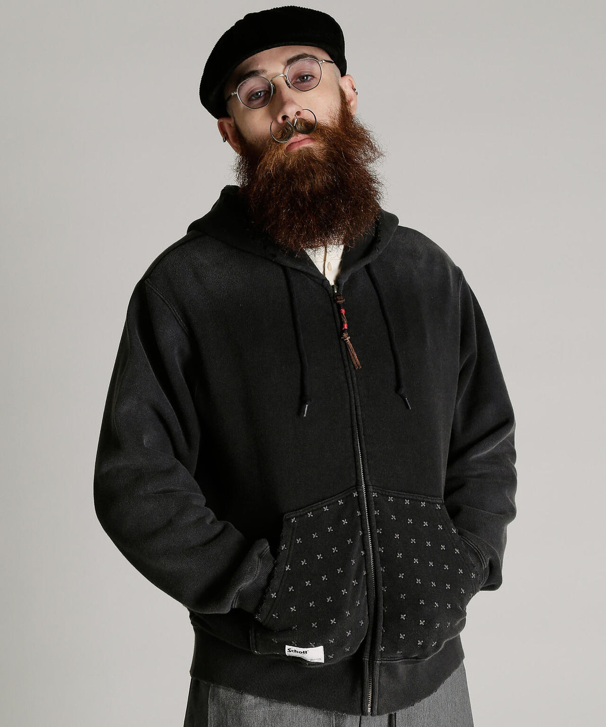 ASING ZIP HOODED SWEAT/エイジング ジップ スウェット
