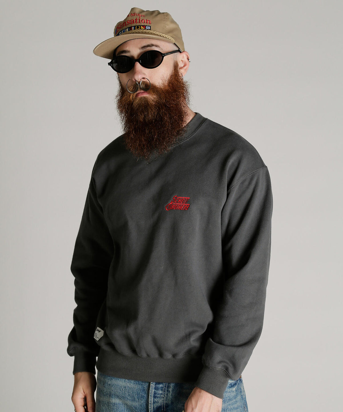 CREW SWEAT H.LOGO Schott BROS. EMB./クルー 刺繍スウェット ハート ロゴ ショット ブラザーズ