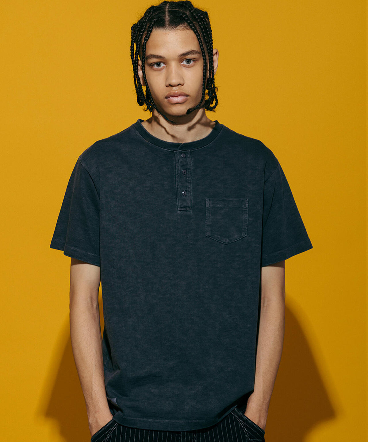 SLUB HENLEY T-SHIRT/スラブ ヘンリー Tシャツ
