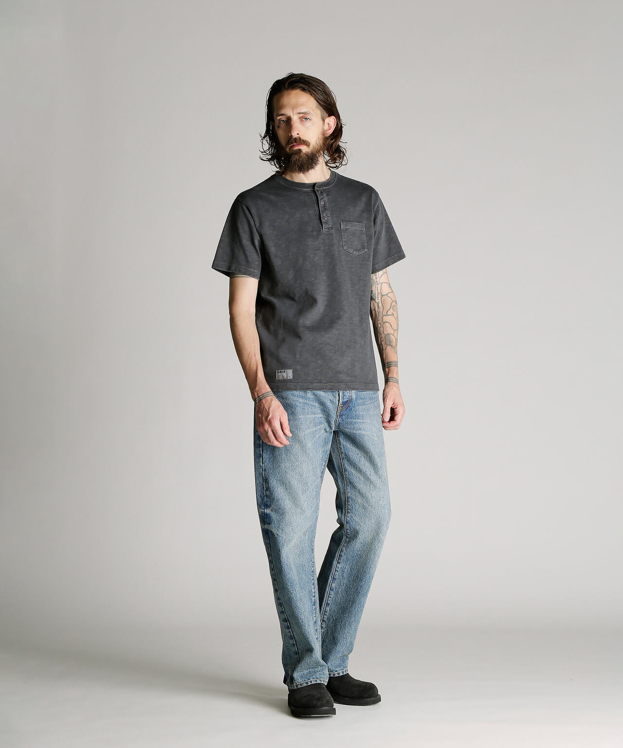 SLUB HENLEY T-SHIRT/スラブ ヘンリー Tシャツ
