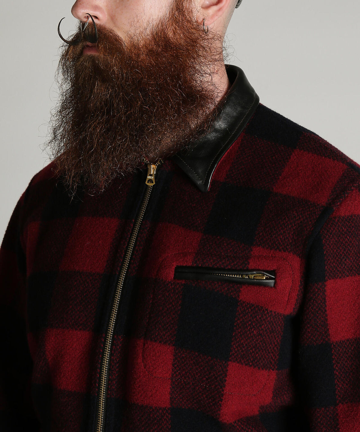 BUFFALO LEATHER COMB. JKT/バッファロー レザー コンビ ジャケット