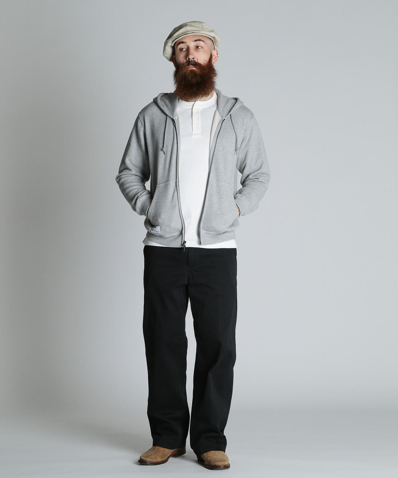 BLANK ZIP HOODED/ブランク ジップ パーカー