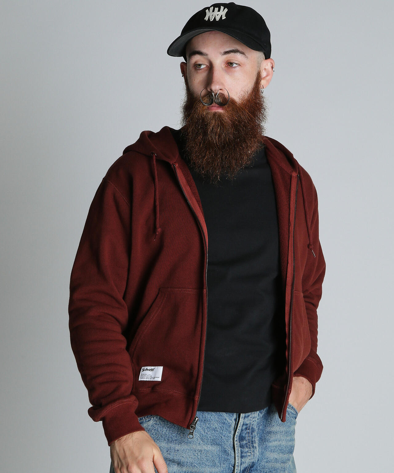 BLANK ZIP HOODED/ブランク ジップ パーカー