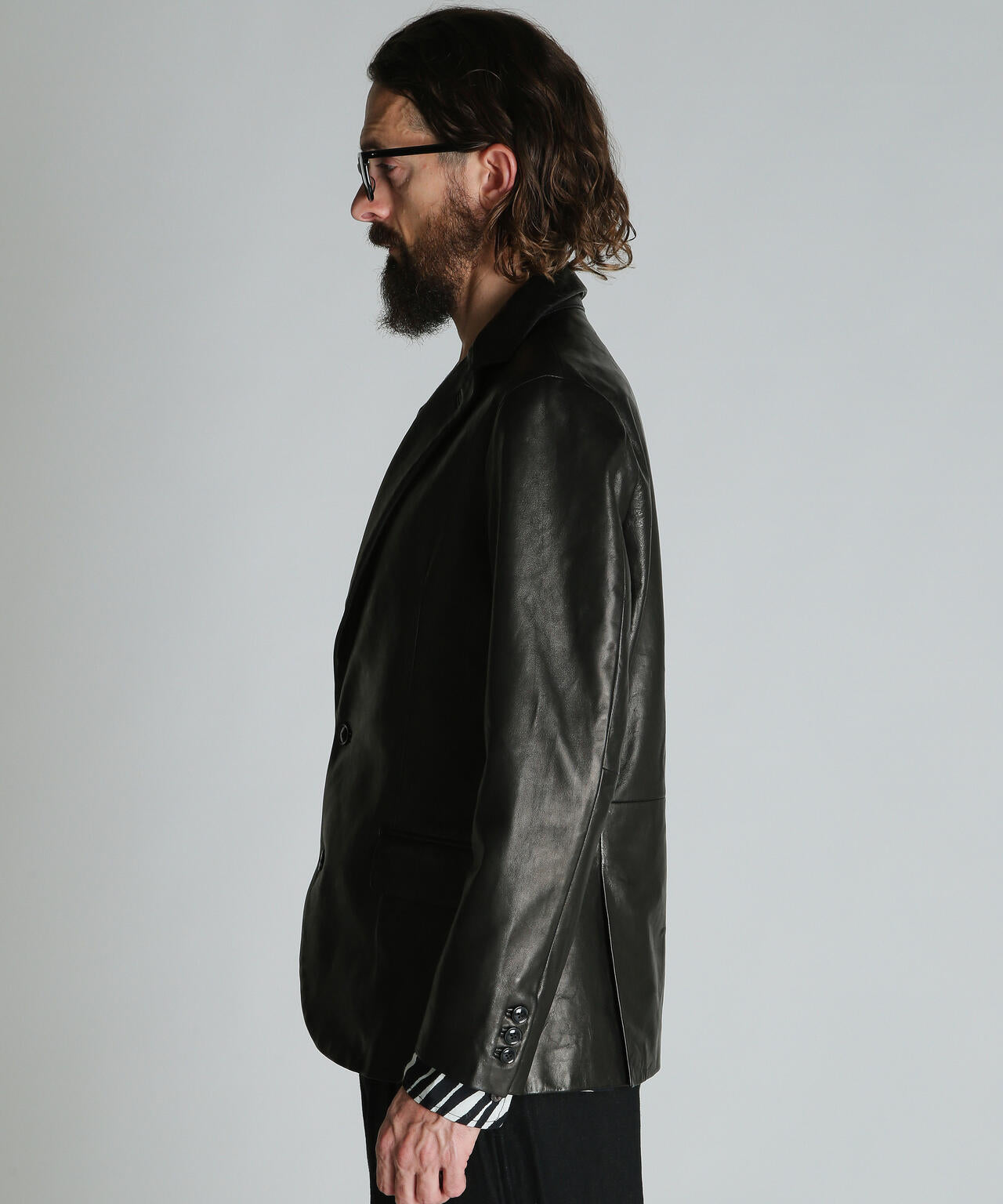 LEATHER TAILORED JACKET/レザーテーラードジャケット
