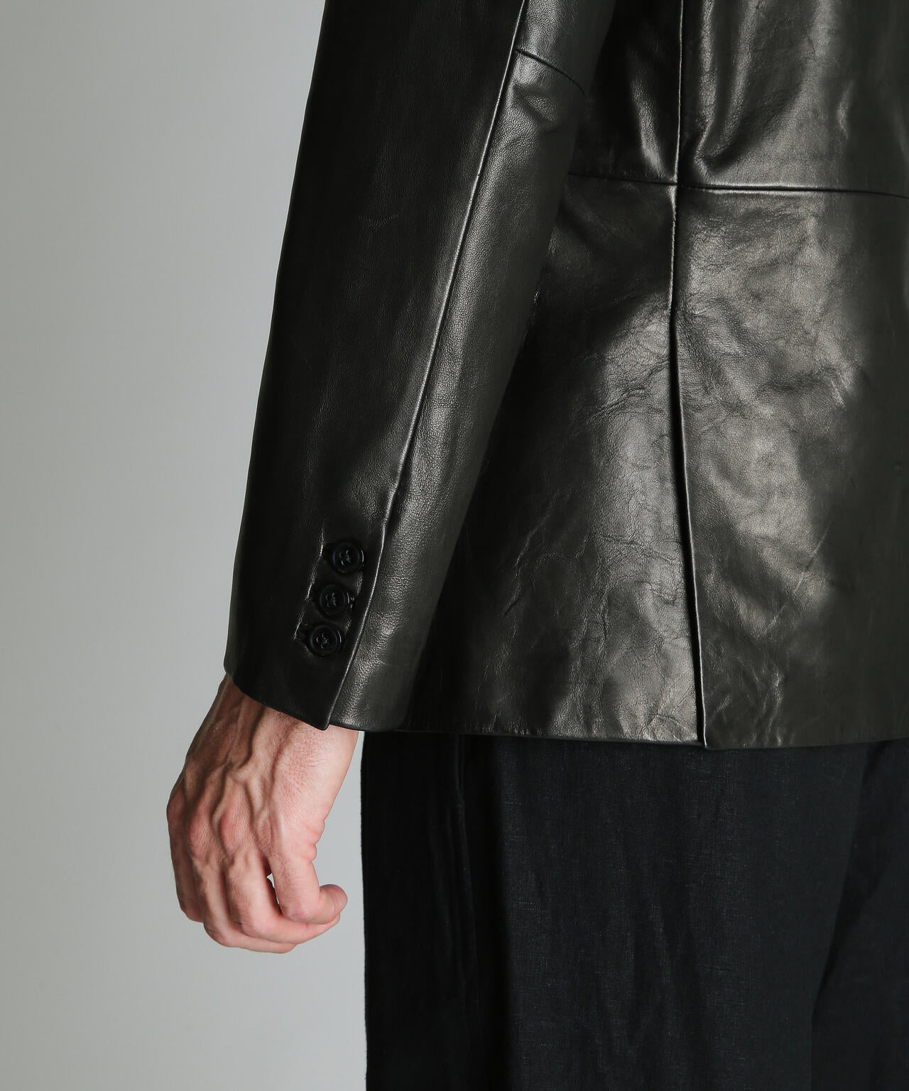LEATHER TAILORED JACKET/レザーテーラードジャケット