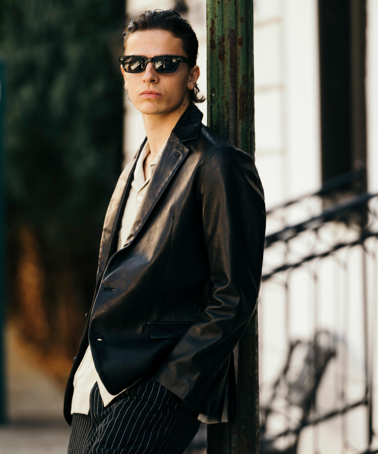 LEATHER TAILORED JACKET/レザーテーラードジャケット