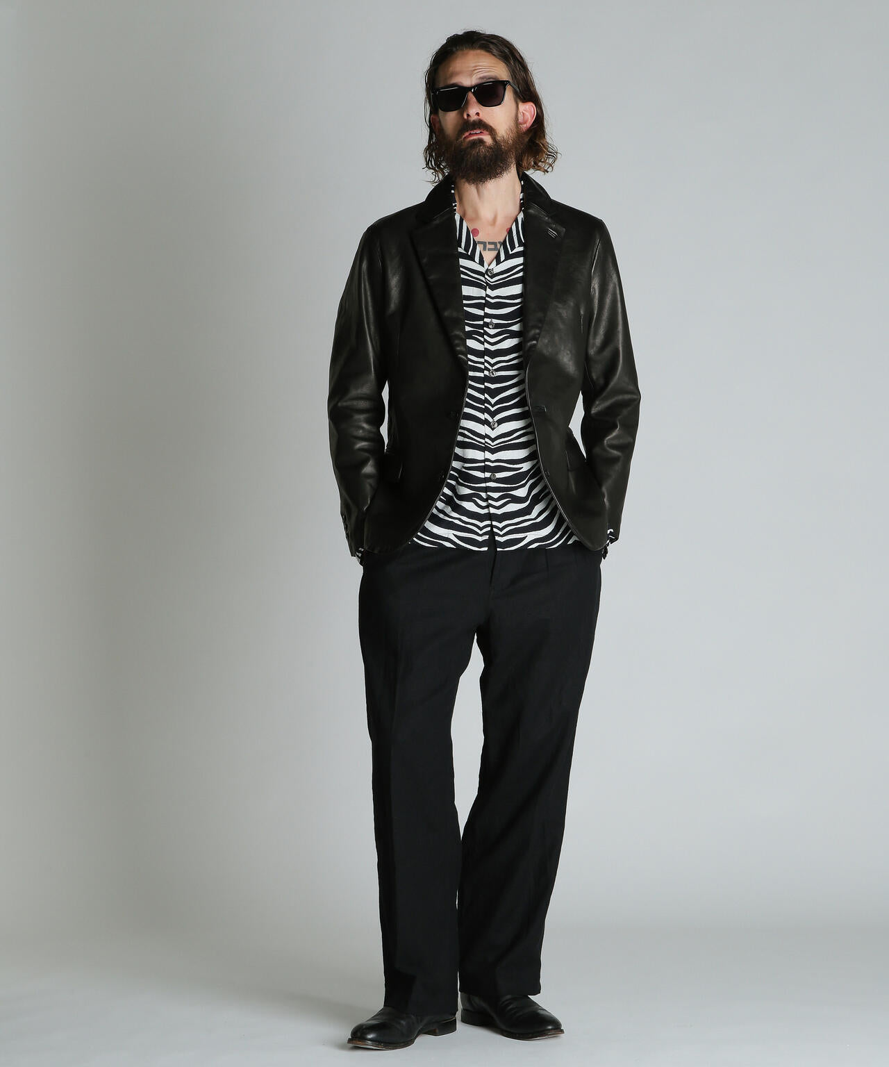 LEATHER TAILORED JACKET/レザーテーラードジャケット