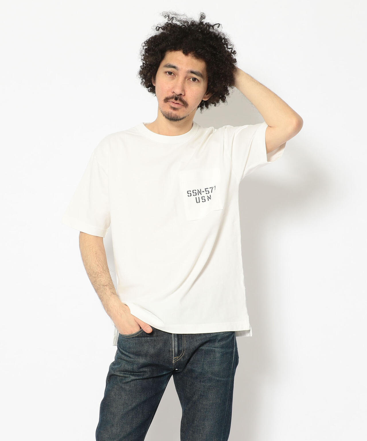 TYPE BLUE/ピグメント ポケットTシャツ/POCKET T-SHIRT/タイプブルー