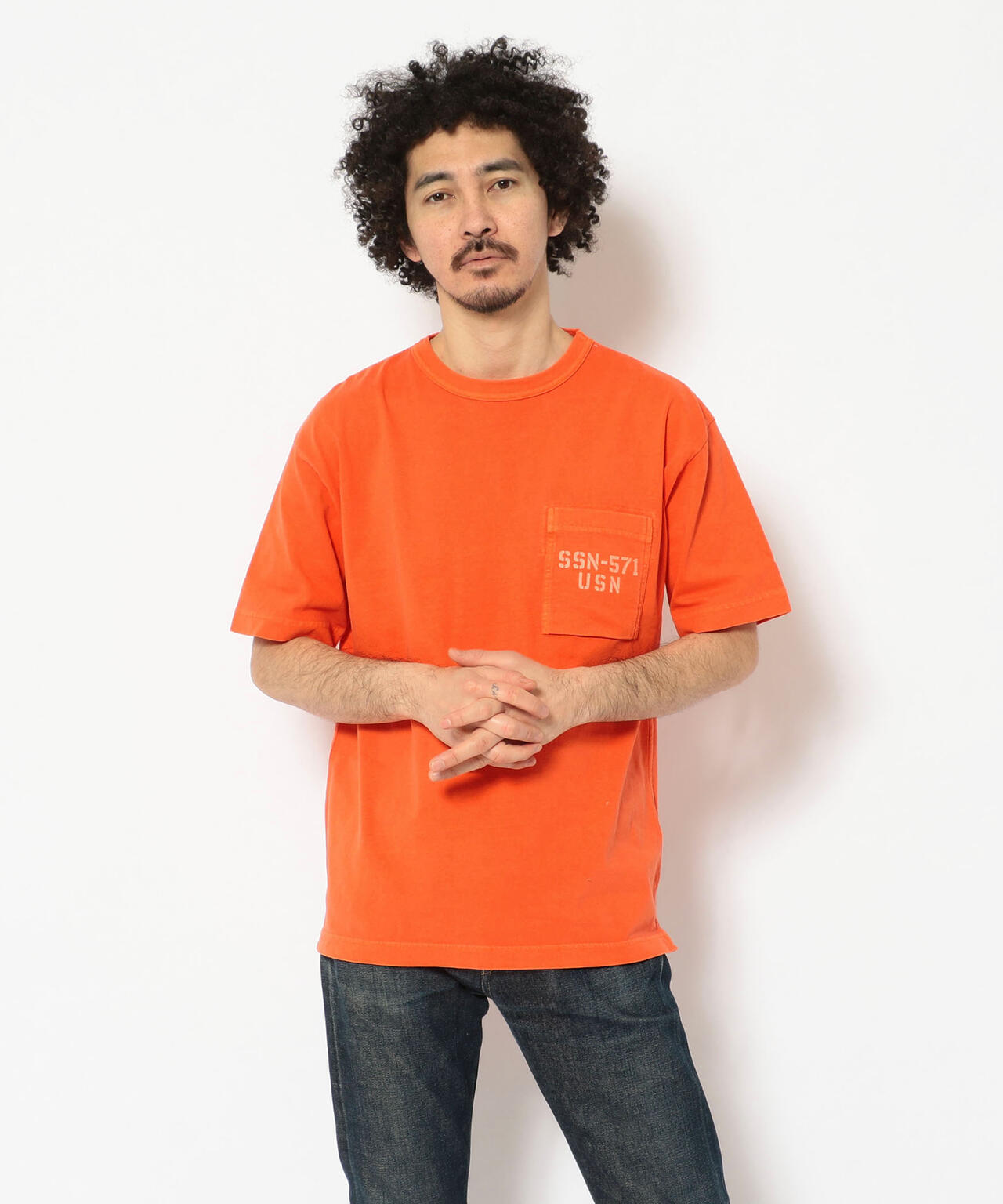 TYPE BLUE/ピグメント ポケットTシャツ/POCKET T-SHIRT/タイプブルー