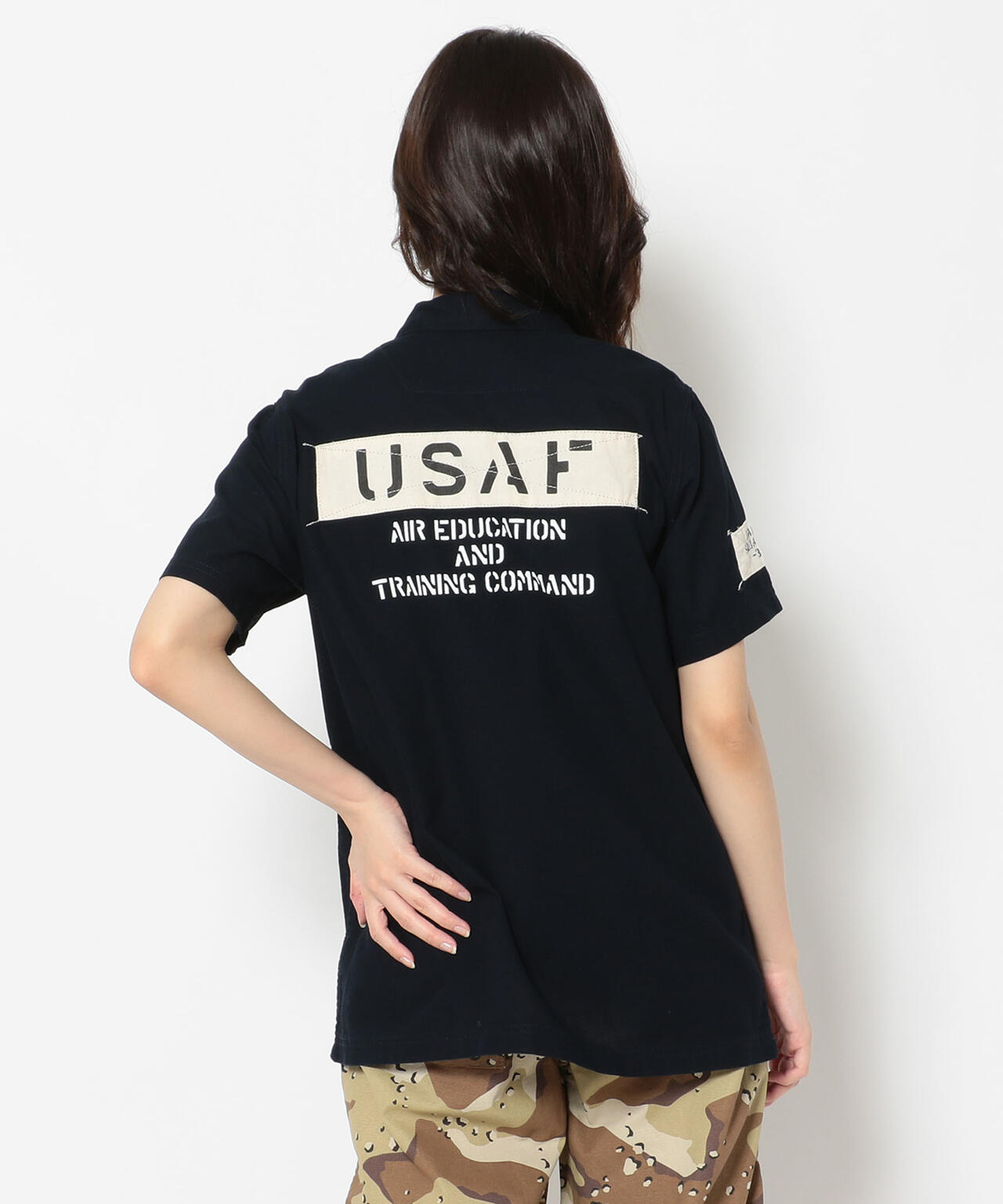 ステンシルパッチド ミリタリーシャツ/ STENCIL PATCHED MILITARY SHIRT