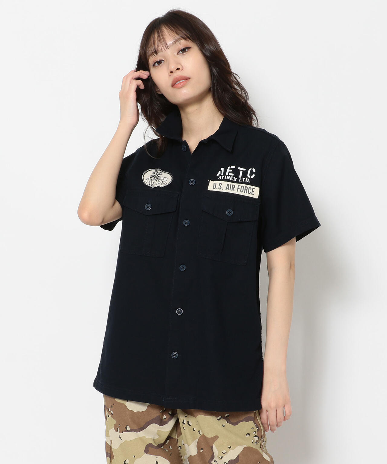 ステンシルパッチド ミリタリーシャツ/ STENCIL PATCHED MILITARY SHIRT
