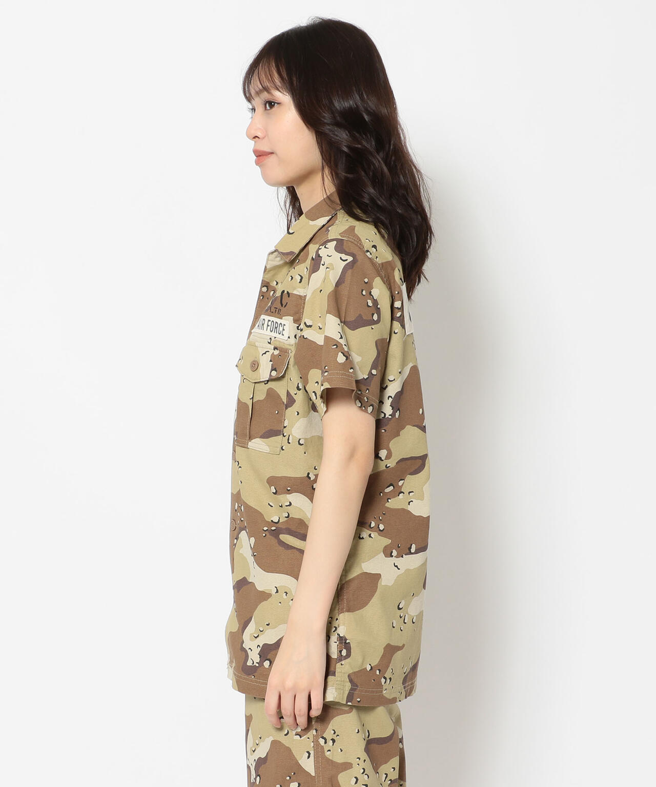 ステンシルパッチド ミリタリーシャツ/ STENCIL PATCHED MILITARY SHIRT