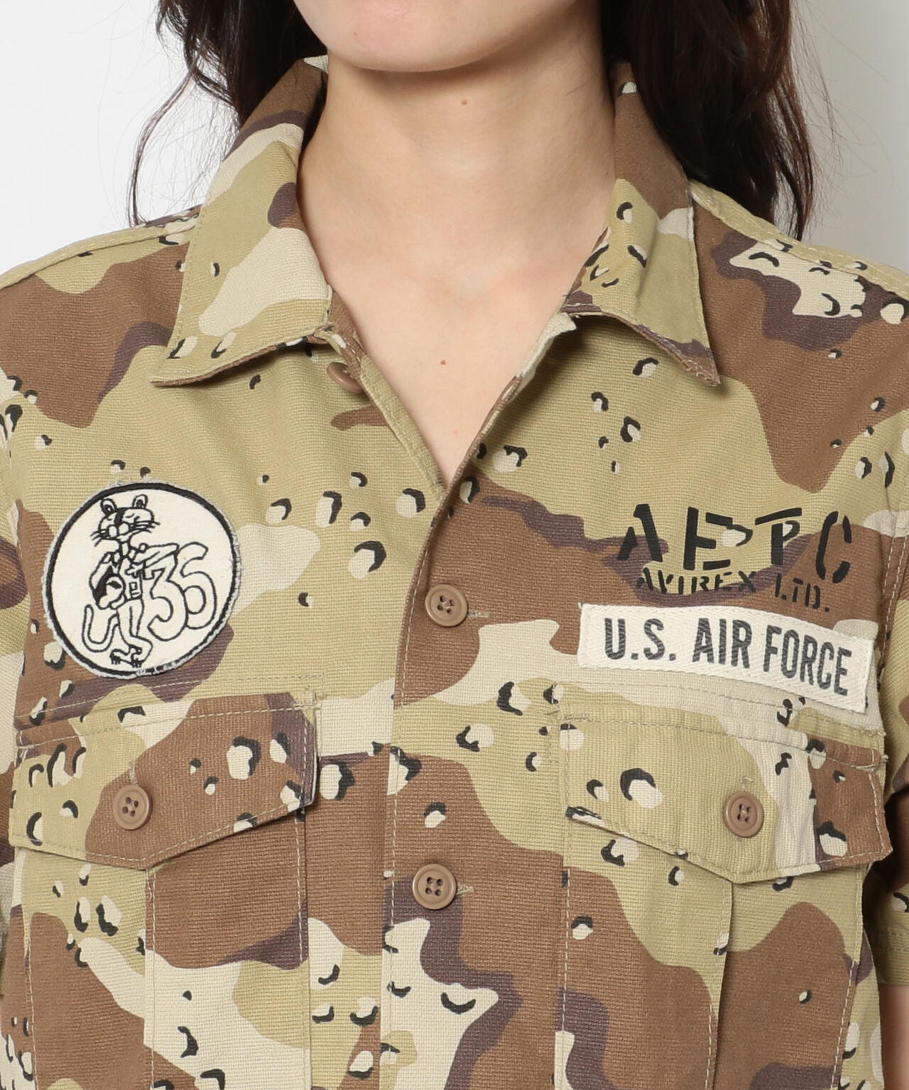 ステンシルパッチド ミリタリーシャツ/ STENCIL PATCHED MILITARY SHIRT