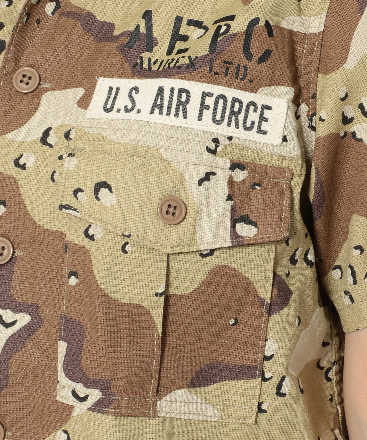 ステンシルパッチド ミリタリーシャツ/ STENCIL PATCHED MILITARY SHIRT
