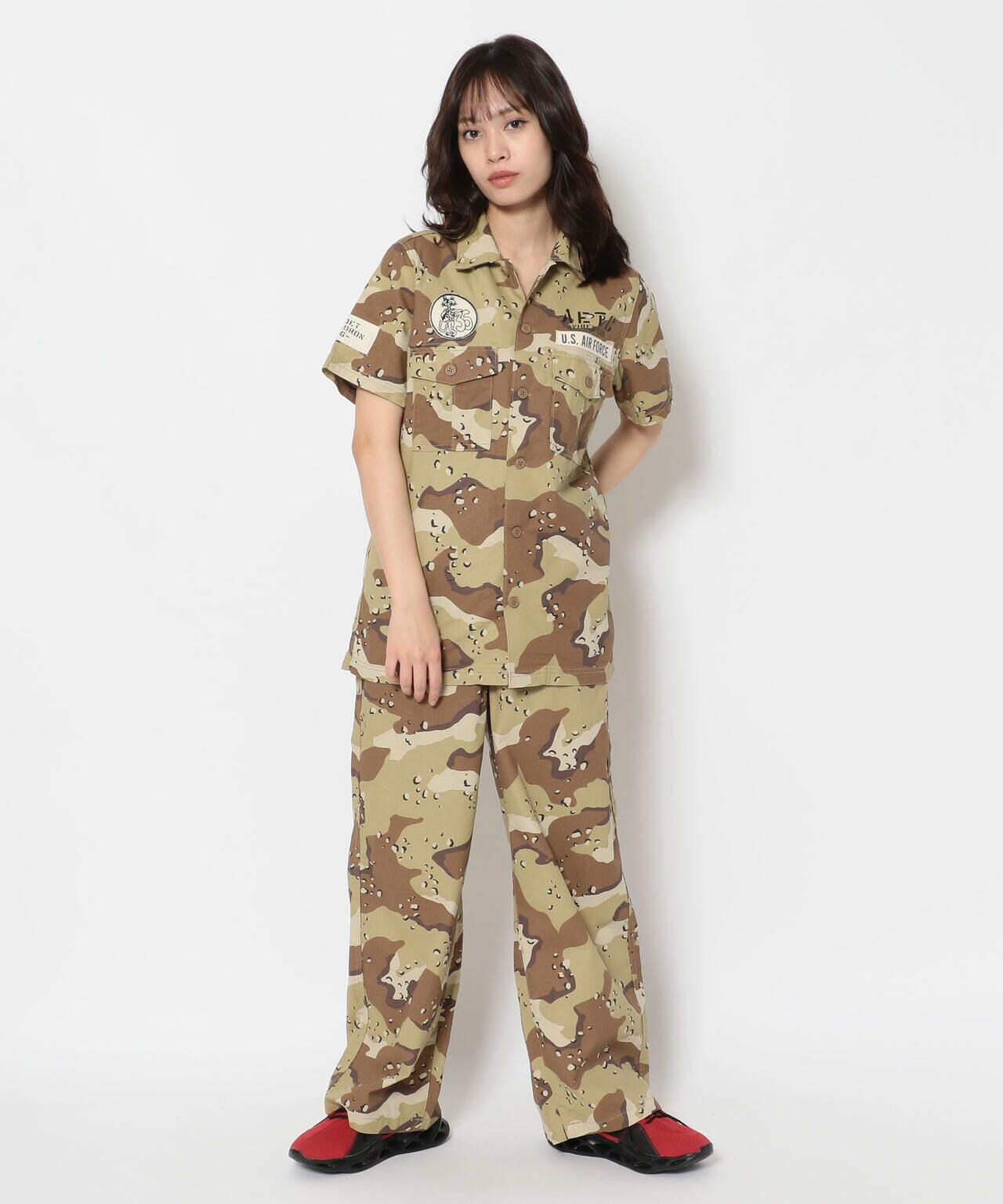 ステンシルパッチド ミリタリーシャツ/ STENCIL PATCHED MILITARY SHIRT