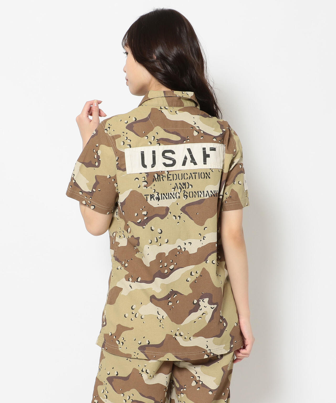 ステンシルパッチド ミリタリーシャツ/ STENCIL PATCHED MILITARY SHIRT