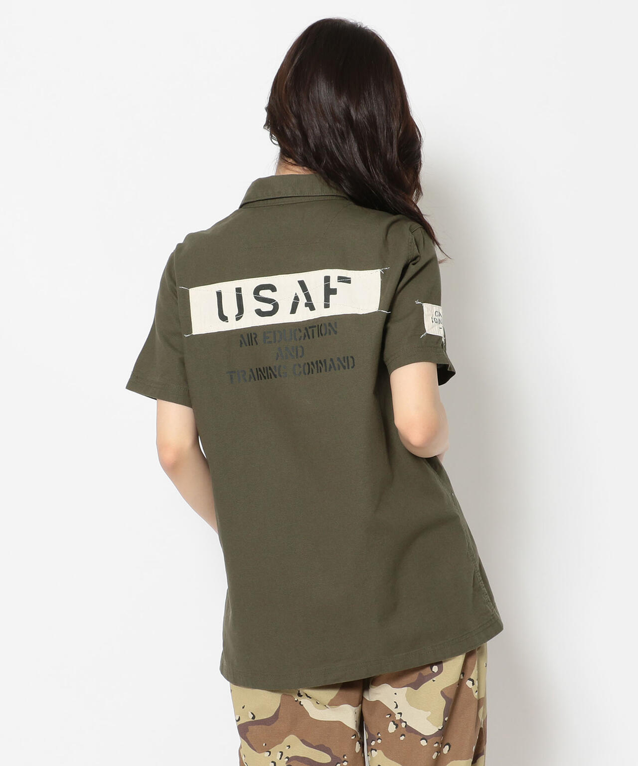 ステンシルパッチド ミリタリーシャツ/ STENCIL PATCHED MILITARY SHIRT