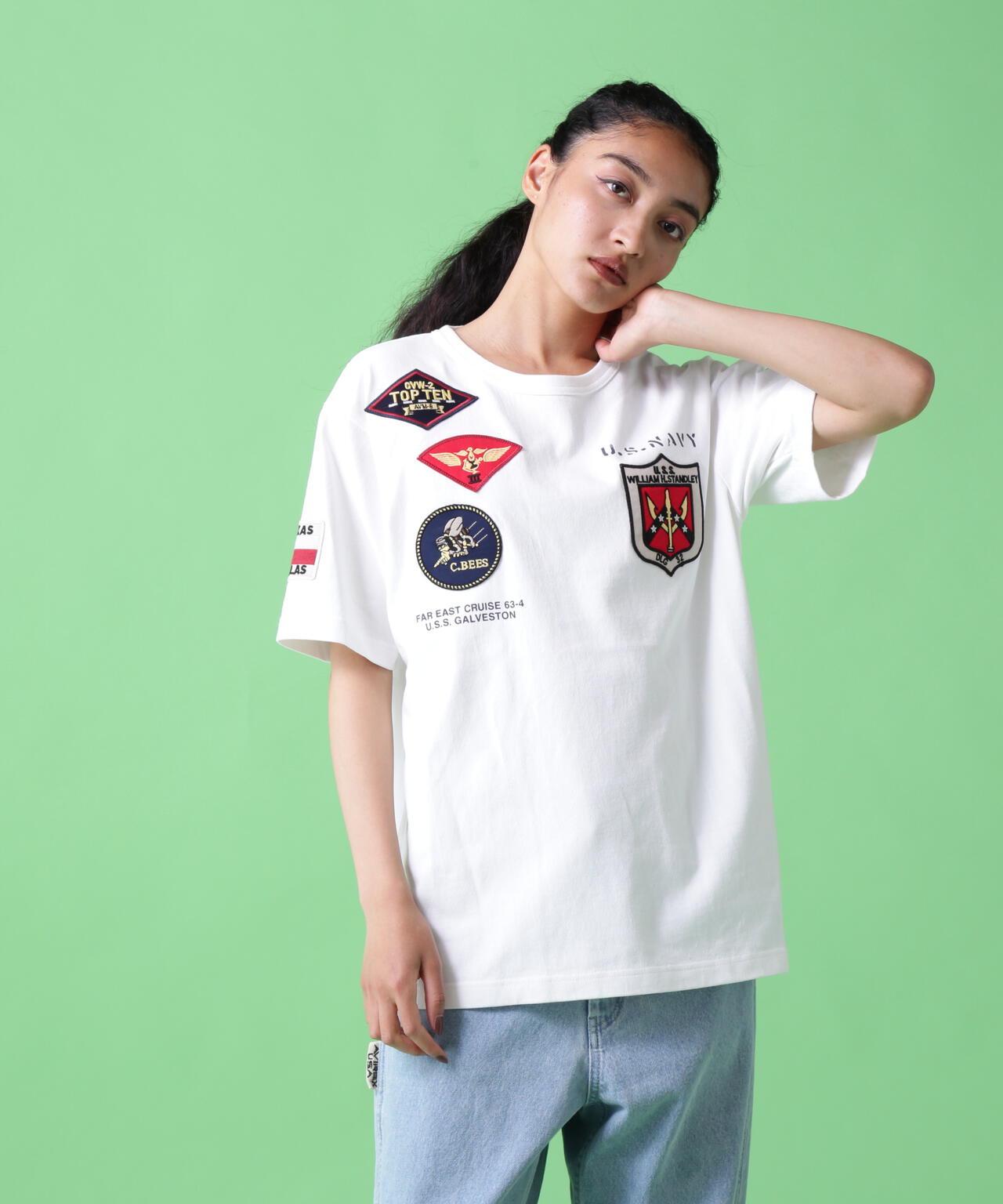 【WEB&DEPOT限定】ユニセックス トップガン ワッペン Tシャツ/TOP GUN WAPPEN T-SHIRT