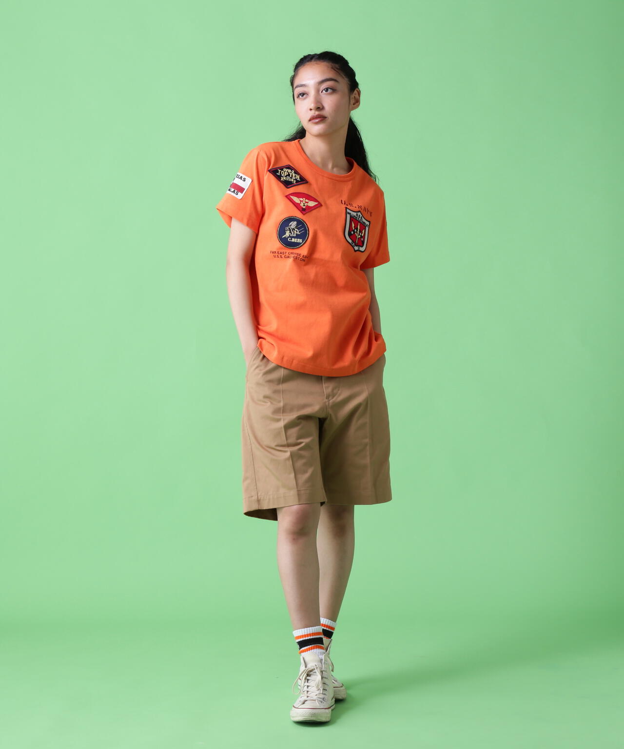 【WEB&DEPOT限定】ユニセックス トップガン ワッペン Tシャツ/TOP GUN WAPPEN T-SHIRT