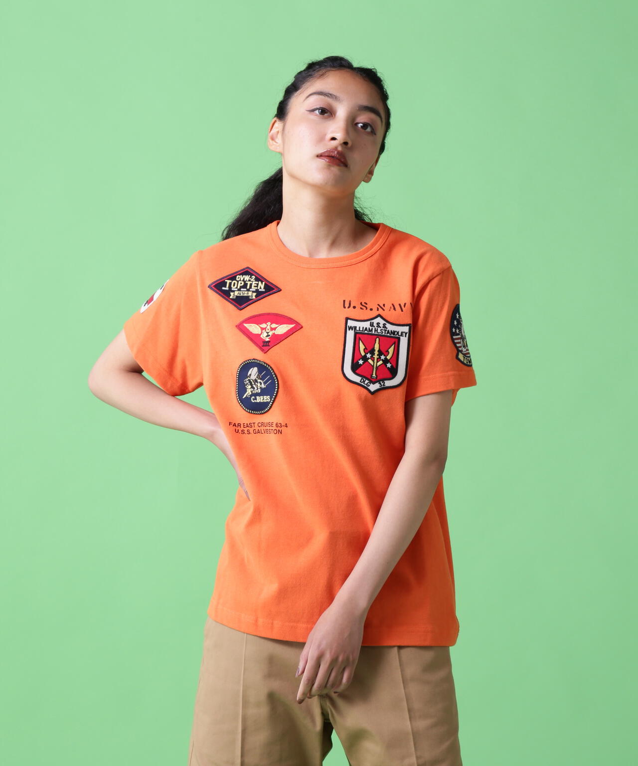 【WEB&DEPOT限定】ユニセックス トップガン ワッペン Tシャツ/TOP GUN WAPPEN T-SHIRT