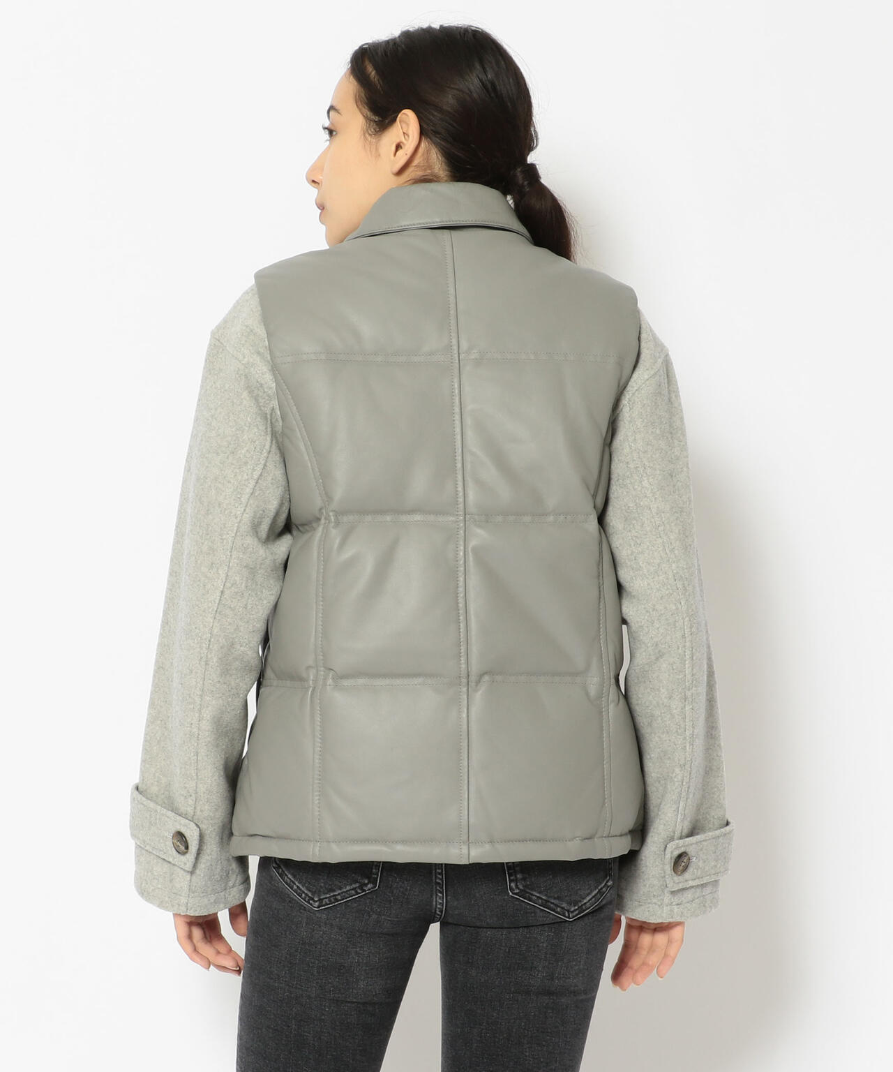 WOOL COMBI LEATHER DOWN/ ウールコンビレザーダウン