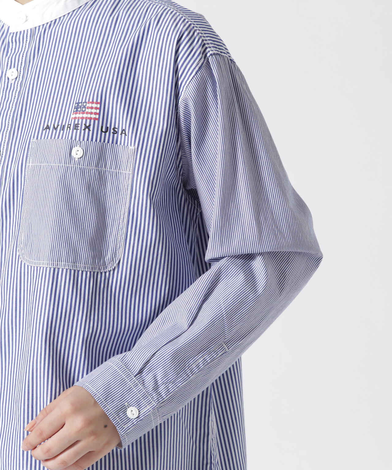 CREZY PATTERN STRIPE SHIRT/ クレイジーパターンストライプシャツ