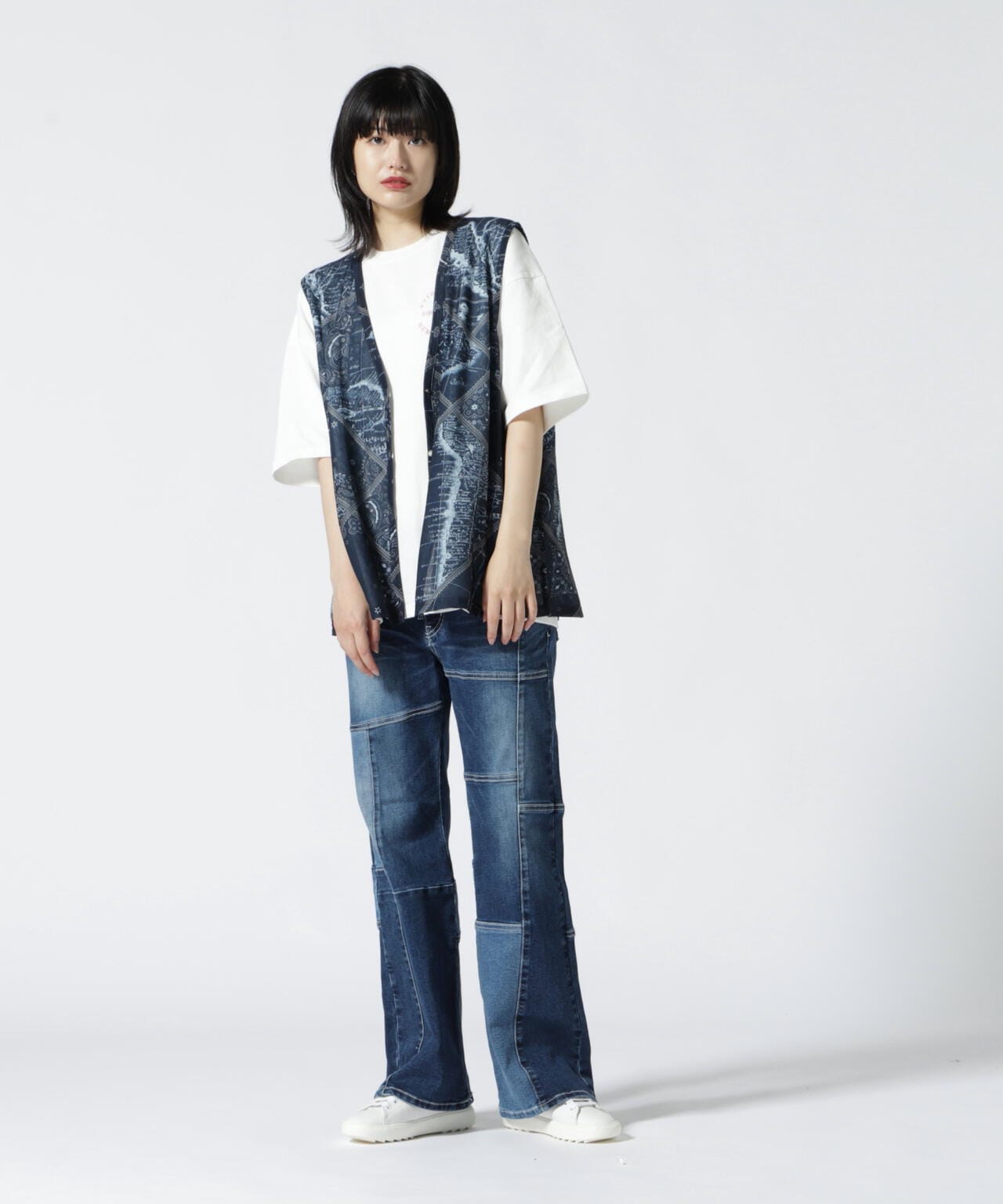 直営店限定/ BANDANA CHART MIX CUT SHIRT/ バンダナチャートミックスカットシャツ