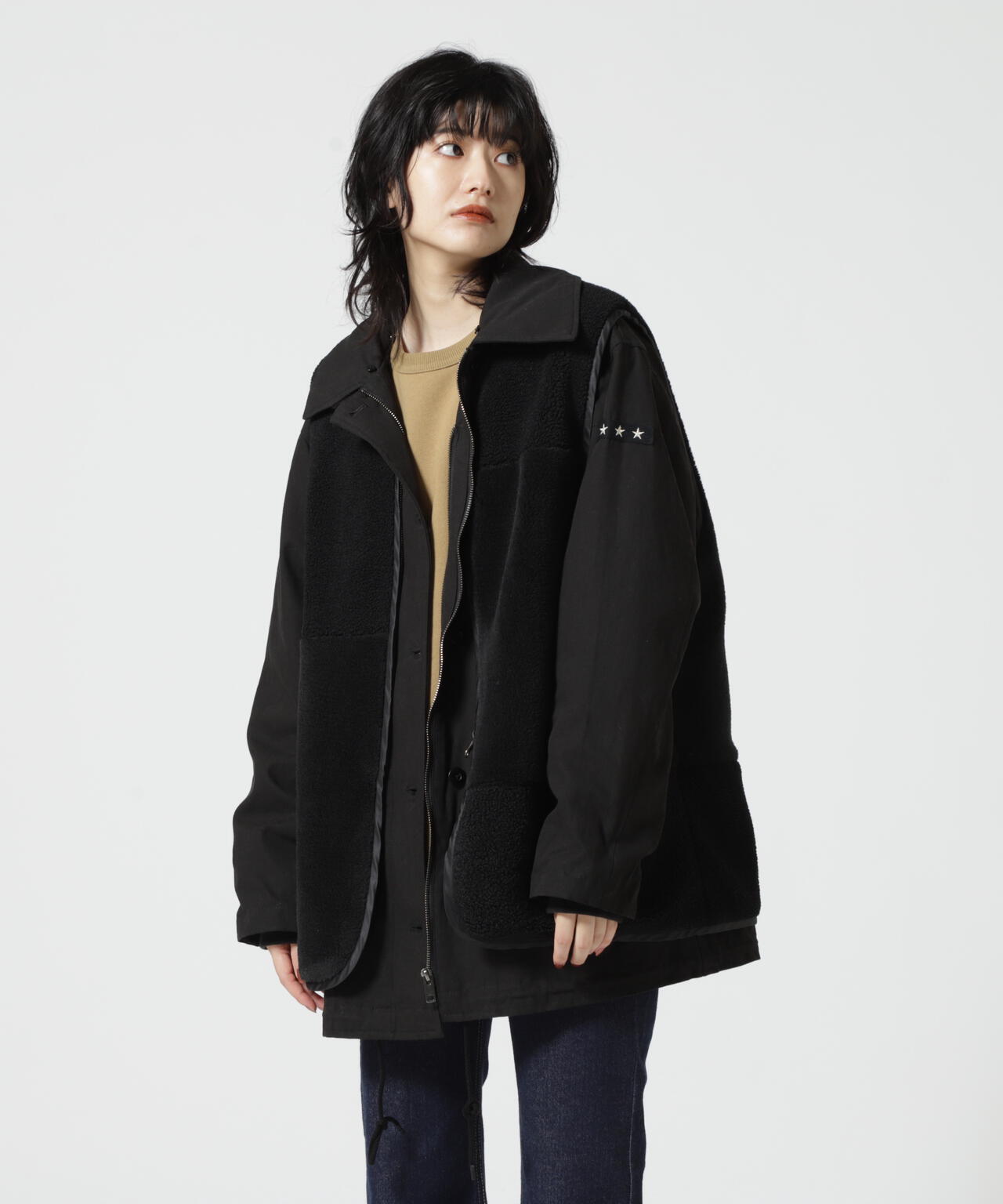 MULTI DECK JACKET WITH BOA VEST/ マルチデッキジャケットウィズボアベスト