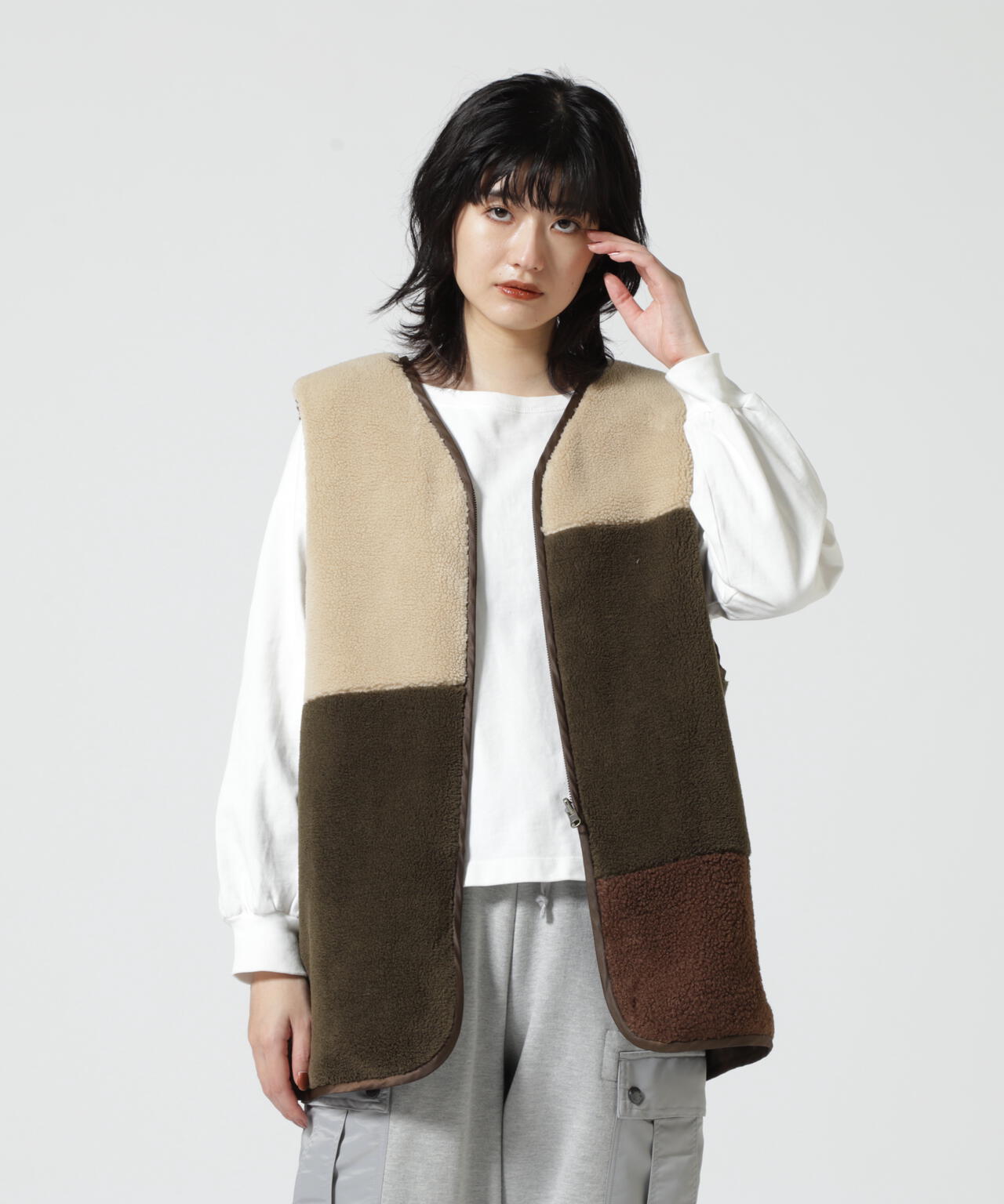 MULTI DECK JACKET WITH BOA VEST/ マルチデッキジャケットウィズボアベスト