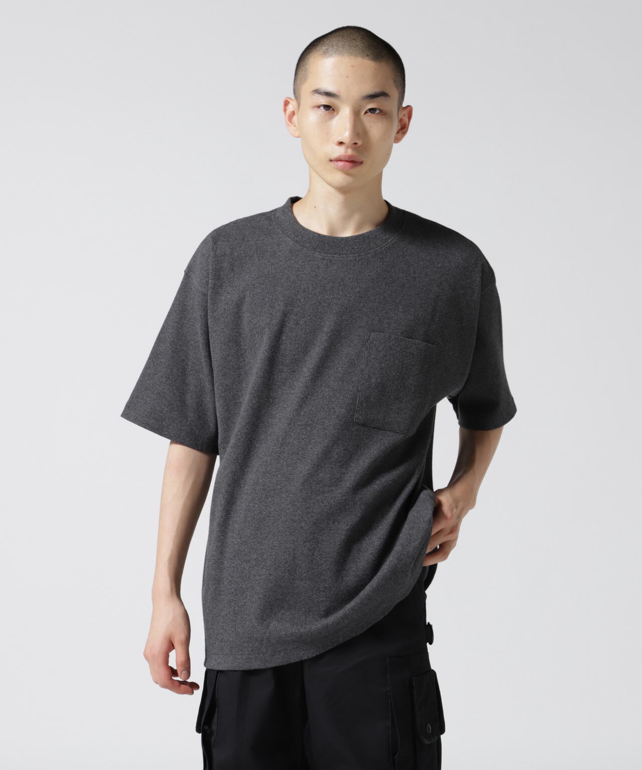 《DAILY/デイリー》S/S RIB LOOSE FIT T-SHIRT/リブ ルーズフィット 半袖 Tシャツ /