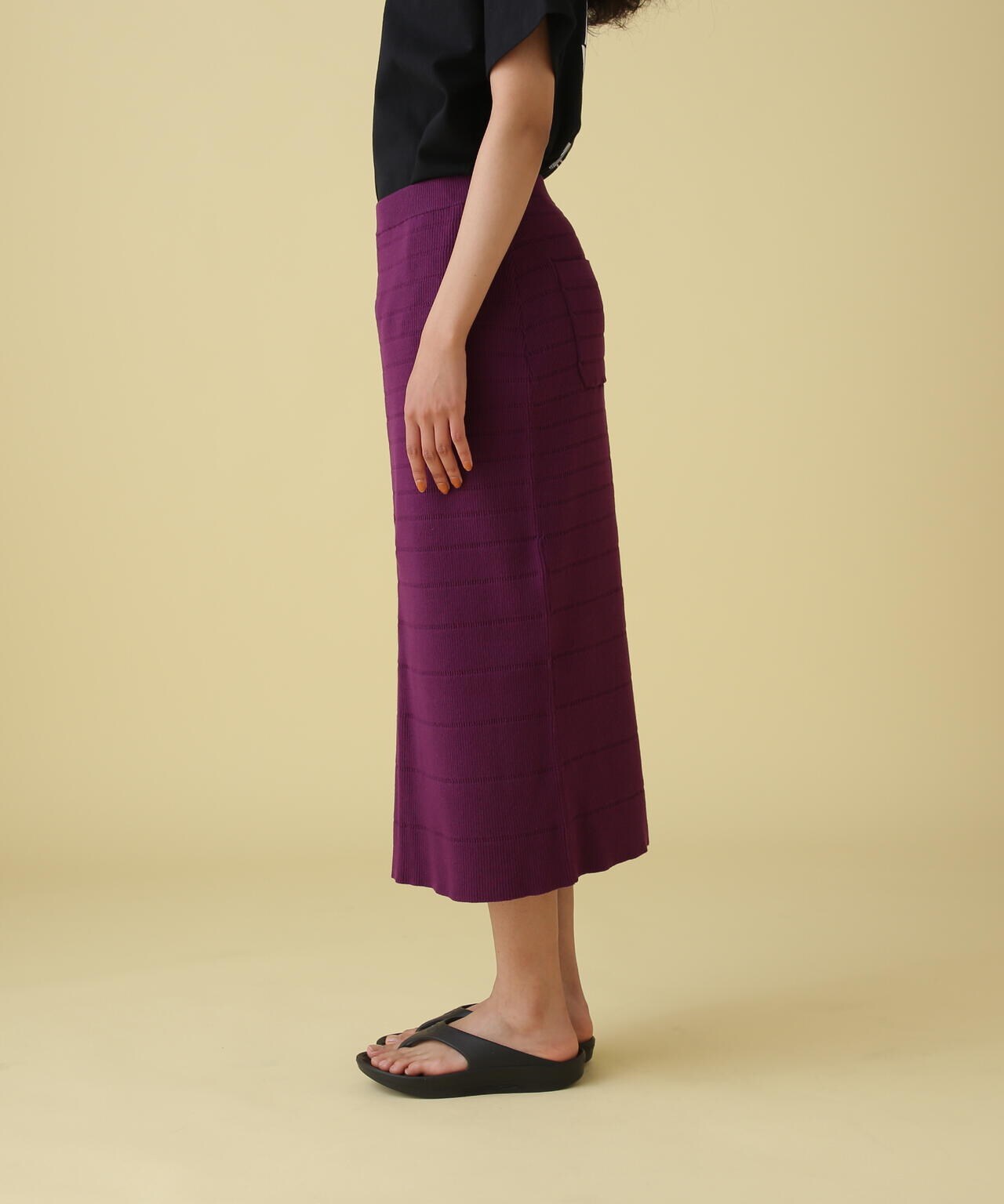 PANEL BORDER KNIT SKIRT/ パネルボーダーニットスカート