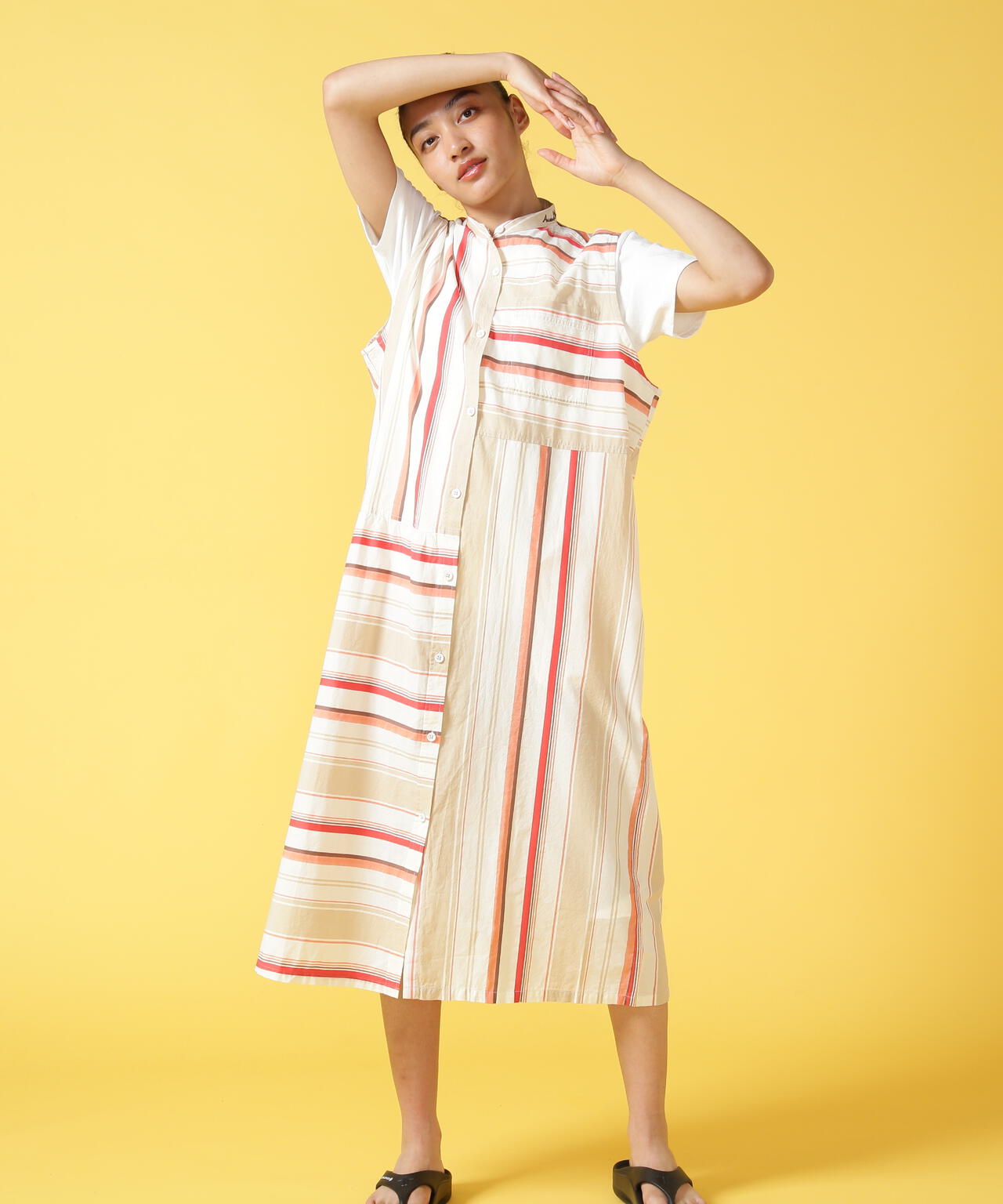 《WEB&DEPOT限定》MULTI STRIPE ONEPIECE/ マルチ ストライプ ワンピース